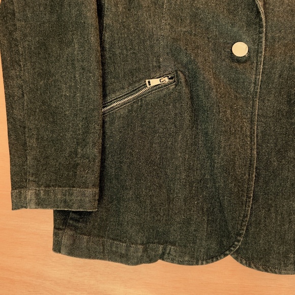 Lauren Ralph Lauren women's denim blazer size 10 black jean jacket classic slim - Picture 2 of 8